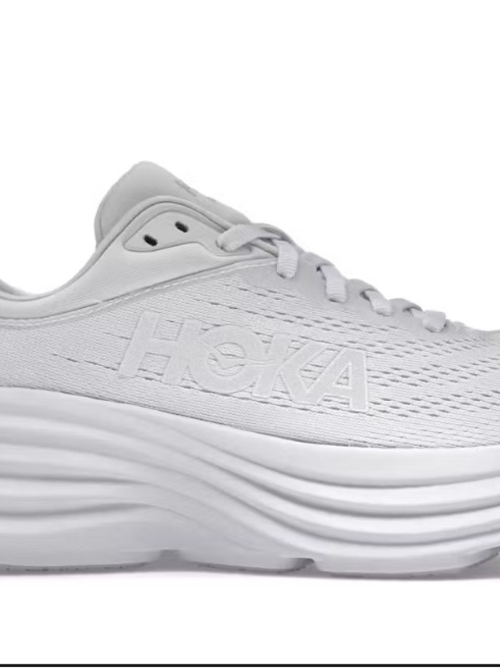 Hoka White Lightweight Running Sneaker